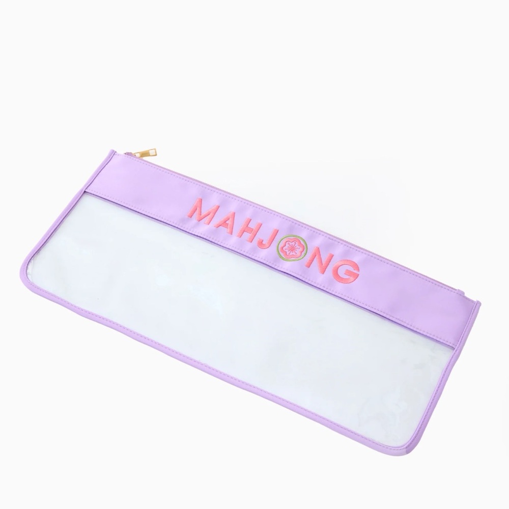 Oh My Mahjong Lilac zipper tile pouch
